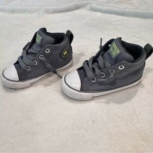 Kids Gray Converse High-Top Sneakers